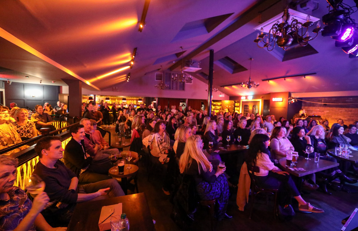 Packed audience in a Dún Laoghaire Comedy Festival venue