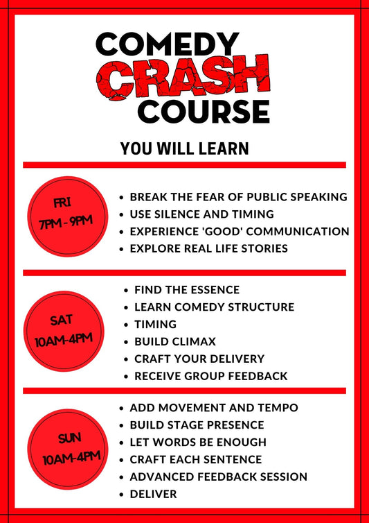 Comedy Crash Course - Oct 30 - Nov 1
